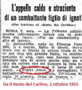 Perc. 5. Tema 1, Foto A, L'appello di Amos (Resto del Carlino)