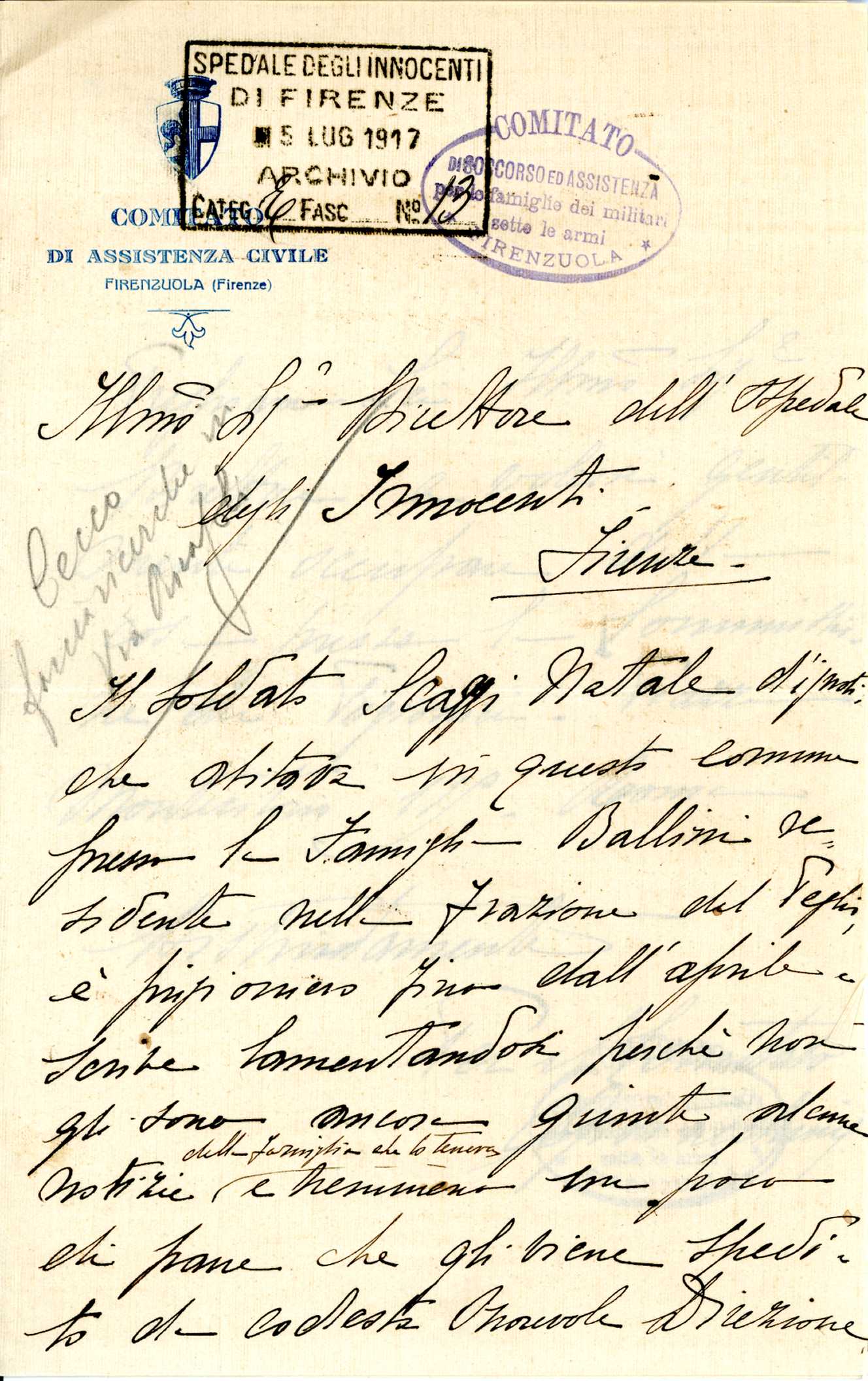 Perc. 5. Tema 2, Foto D, Lettera del Comitato assistenza per Natale Scaggi (Foto IDI)