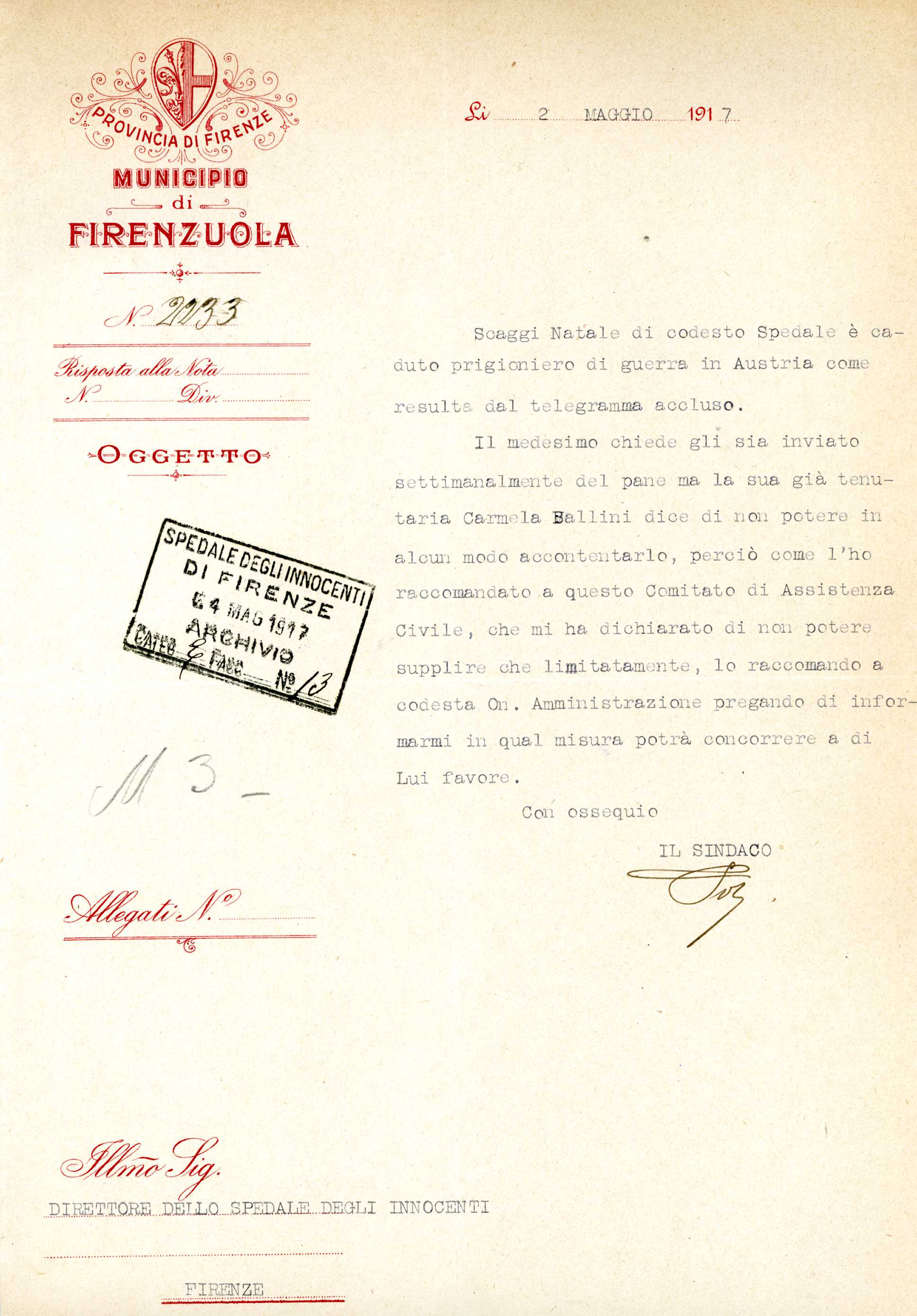 Perc. 5. Tema 3, Foto F, Richiesta di assistenza per Natale Scaggi (Foto IDI)